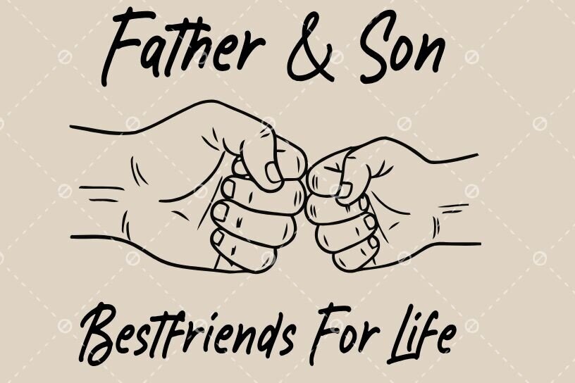 Intra απο ξύλο plywood  Χρώμα wenge 3mm-4mm πάχος - Πατέρας και γιος Fist Bump Δίασταση 40x50 cm INTRAFABR-106080549