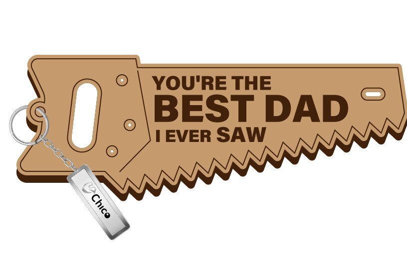 Intra απο ξύλο plywood  Χρώμα wenge 3mm-4mm πάχος - Father Day Μπρελόκ - Μπρελόκ Δίασταση 4x4 cm INTRAFABR-125083120