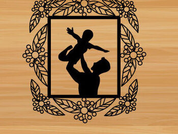 Intra απο ξύλο plywood  Χρώμα wenge 3mm-4mm πάχος - διακόσμηση τοίχου με λέιζερ για την ημέρα του πατέρα Δίασταση 40x50 cm INTRAFABR-118416524 - Image 1