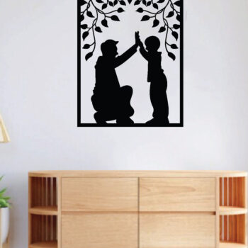 Intra απο ξύλο plywood  Χρώμα wenge 3mm-4mm πάχος - με λέιζερ πατέρα και παιδιού Δίασταση 40x50 cm INTRAFABR-124680190 - Image 4