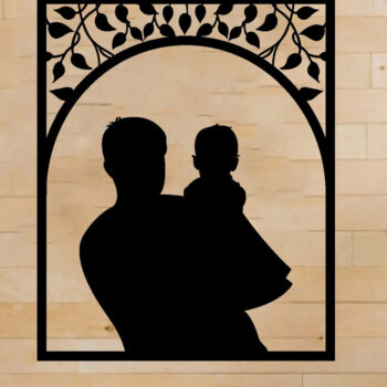 Intra απο ξύλο plywood Χρώμα wenge 3mm-4mm πάχος - Πατέρα και παιδί τέχνη τοίχου, λέιζερ Δίασταση 40x50 cm INTRAFABR-124680126 - Image 1