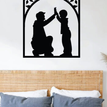 Intra απο ξύλο plywood Χρώμα wenge 3mm-4mm πάχος - Πατέρα και παιδί τέχνη τοίχου, λέιζερ Δίασταση 40x50 cm INTRAFABR-12409826 - Image 3