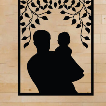 Intra απο ξύλο plywood Χρώμα wenge 3mm-4mm πάχος - Πατέρα και παιδί τέχνη τοίχου, λέιζερ Δίασταση 40x50 cm INTRAFABR-88682092 - Image 1