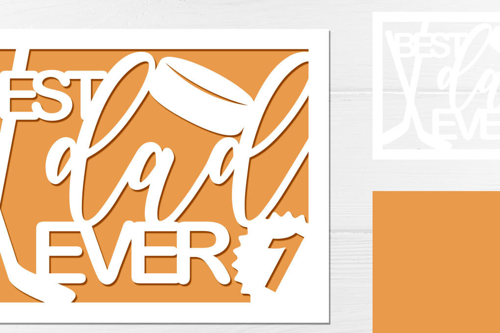 Intra απο ξύλο plywood  Χρώμα wenge 3mm-4mm πάχος - Τρισδιάστατη κάρτα για την Ημέρα του Πατέρα, Hochey Dad Δίασταση 5x7 cm INTRAFABR-24542748