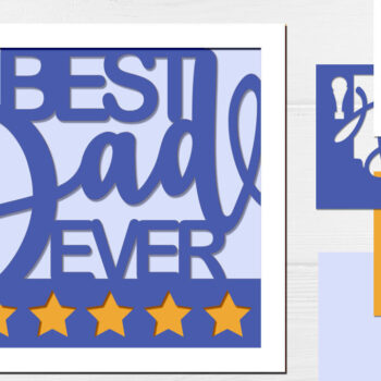 Intra απο ξύλο plywood  Χρώμα wenge 3mm-4mm πάχος - Fathers Day 3d Shadow Box, Dad Card Δίασταση 5x7 cm INTRAFABR-73559967 - Image 1