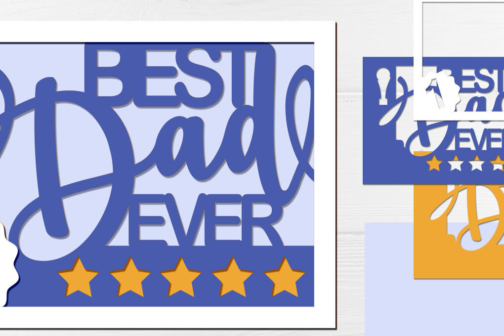 Intra απο ξύλο plywood  Χρώμα wenge 3mm-4mm πάχος - Fathers Day 3d Shadow Box, Dad Card Δίασταση 5x7 cm INTRAFABR-73559967