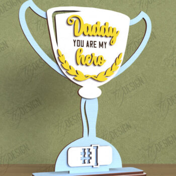 Intra απο ξύλο plywood  Χρώμα wenge 3mm-4mm πάχος - Βραβείο για την Ημέρα του Πατέρα | Εξατομικευμένο τρόπαιο Δίασταση 20x20 cm INTRAFABR-121422902 - Image 1