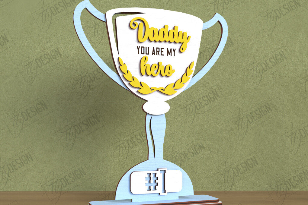 Intra απο ξύλο plywood  Χρώμα wenge 3mm-4mm πάχος - Βραβείο για την Ημέρα του Πατέρα | Εξατομικευμένο τρόπαιο Δίασταση 20x20 cm INTRAFABR-121422902