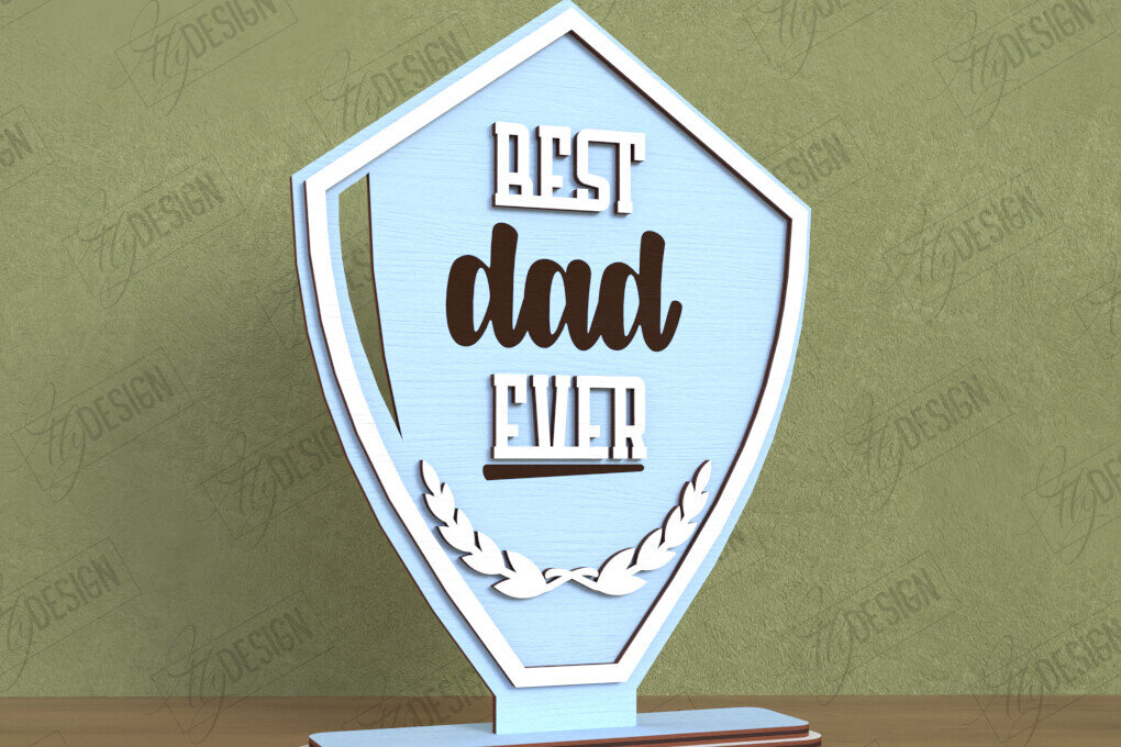 Intra απο ξύλο plywood  Χρώμα wenge 3mm-4mm πάχος - Βραβείο για την Ημέρα του Πατέρα | Εξατομικευμένο τρόπαιο Δίασταση 20x20 cm INTRAFABR-121763334