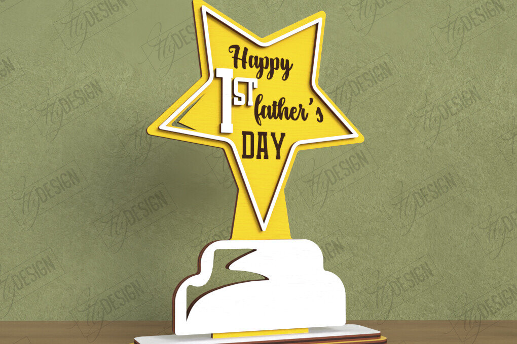 Intra απο ξύλο plywood  Χρώμα wenge 3mm-4mm πάχος - Βραβείο για την Ημέρα του Πατέρα | Εξατομικευμένο τρόπαιο Δίασταση 20x20 cm INTRAFABR-99551759