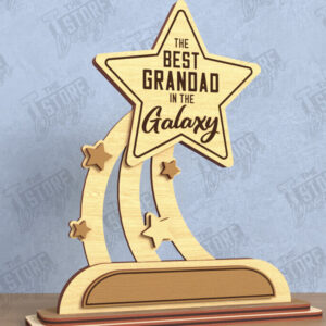 Intra απο ξύλο plywood  Χρώμα wenge 3mm-4mm πάχος - Βραβείο για την Ημέρα του Πατέρα | Ξύλινο τρόπαιο | CNC Δίασταση 20x20 cm INTRAFABR-121910118