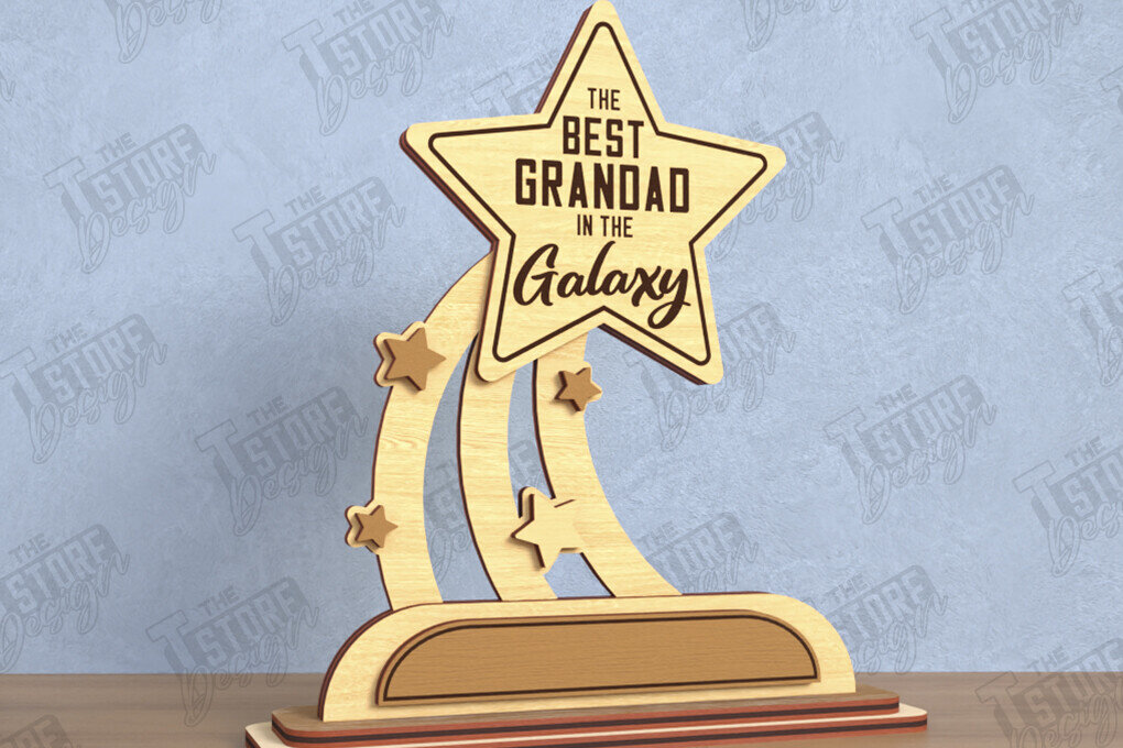 Intra απο ξύλο plywood  Χρώμα wenge 3mm-4mm πάχος - Βραβείο για την Ημέρα του Πατέρα | Ξύλινο τρόπαιο | CNC Δίασταση 20x20 cm INTRAFABR-121910118