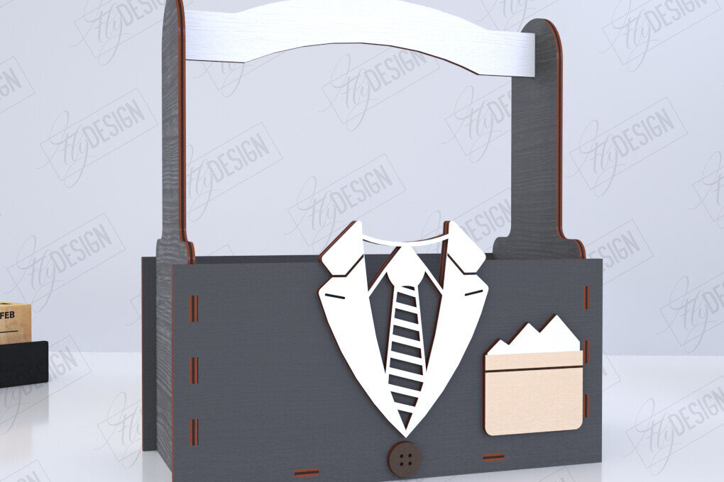 Intra απο ξύλο plywood  Χρώμα wenge 3mm-4mm πάχος - Κουτί για την Ημέρα του Πατέρα | Κουτί αποθήκευσης | Δώρο Δίασταση 15x15 cm INTRAFABR-94238754