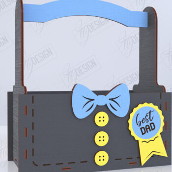 Intra απο ξύλο plywood  Χρώμα wenge 3mm-4mm πάχος - Κουτί για την Ημέρα του Πατέρα | Κουτί αποθήκευσης | Δώρο Δίασταση 15x15 cm INTRAFABR-94408076 - Image 1