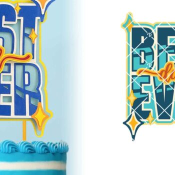 Intra απο ξύλο plywood  Χρώμα wenge 3mm-4mm πάχος - Fathers Day Cake Topper 3D Best Dad Ever Δίασταση 714x714 cm INTRAFABR-118294174 - Image 1