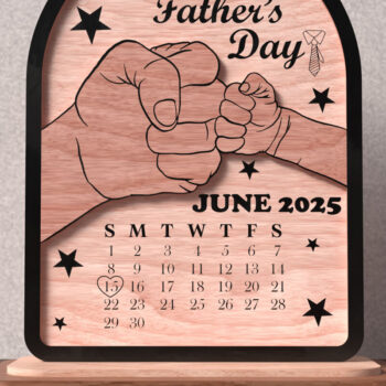 Intra απο ξύλο plywood Χρώμα wenge 3mm-4mm πάχος - Σημάδι ημερολογίου για την Ημέρα του Πατέρα Δίασταση 20x20 cm INTRAFABR-77073972 - Image 2