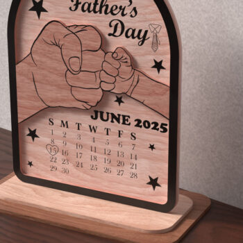 Intra απο ξύλο plywood Χρώμα wenge 3mm-4mm πάχος - Σημάδι ημερολογίου για την Ημέρα του Πατέρα Δίασταση 20x20 cm INTRAFABR-77073972 - Image 3