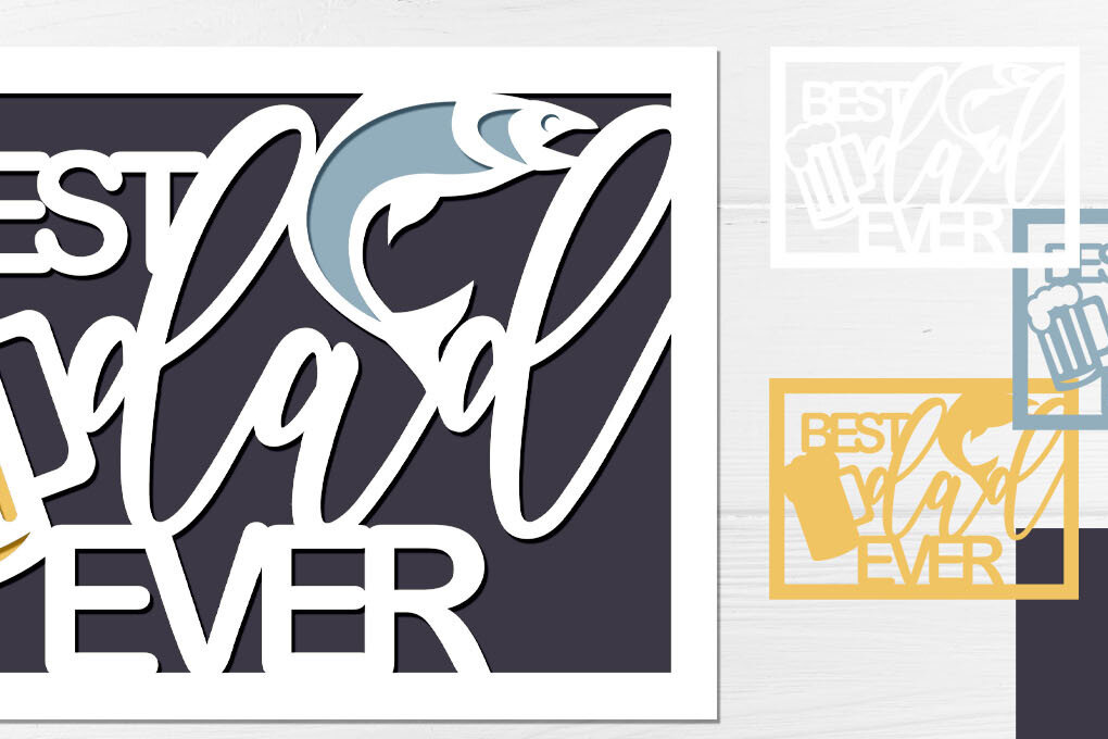 Intra απο ξύλο plywood  Χρώμα wenge 3mm-4mm πάχος - Κάρτα για την Ημέρα των Πατέρων, 3d Layered Δίασταση 5x7 cm INTRAFABR-77074078