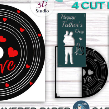 Intra απο ξύλο plywood Χρώμα wenge 3mm-4mm πάχος - Πρότυπο αποκοπής κάρτας για τη γιορτή του πατέρα Δίασταση 10x15 cm INTRAFABR-77073982 - Image 2