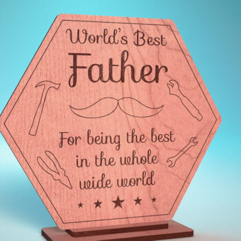 Intra απο ξύλο plywood  Χρώμα wenge 3mm-4mm πάχος - Κάρτα για τη γιορτή του πατέρα | Ευχετήρια κάρτα | CNC Δίασταση 10x15 cm INTRAFABR-24408276 - Image 1