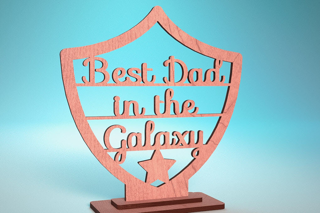 Intra απο ξύλο plywood  Χρώμα wenge 3mm-4mm πάχος - Κάρτα για τη γιορτή του πατέρα | Ευχετήρια κάρτα | CNC Δίασταση 10x15 cm INTRAFABR-24435361