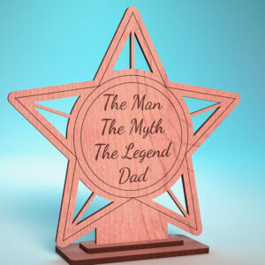 Intra απο ξύλο plywood  Χρώμα wenge 3mm-4mm πάχος - Κάρτα για τη γιορτή του πατέρα | Ευχετήρια κάρτα | CNC Δίασταση 10x15 cm INTRAFABR-24435467