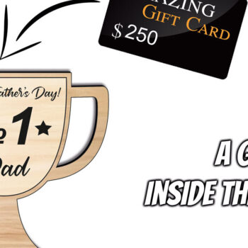 Intra απο ξύλο plywood  Χρώμα wenge 3mm-4mm πάχος - Χρήματα δωροκάρτας τρόπαιο για την Ημέρα του Πατέρα Δίασταση 20x20 cm INTRAFABR-24446771 - Image 2