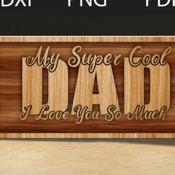 Intra απο ξύλο plywood  Χρώμα wenge 3mm-4mm πάχος - κοπής με λέιζερ για τη γιορτή του πατέρα Δίασταση 20x20 cm INTRAFABR-122723833 - Image 1