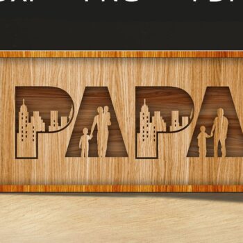 Intra απο ξύλο plywood  Χρώμα wenge 3mm-4mm πάχος - κοπής με λέιζερ για τη γιορτή του πατέρα Δίασταση 20x20 cm INTRAFABR-29287509 - Image 1