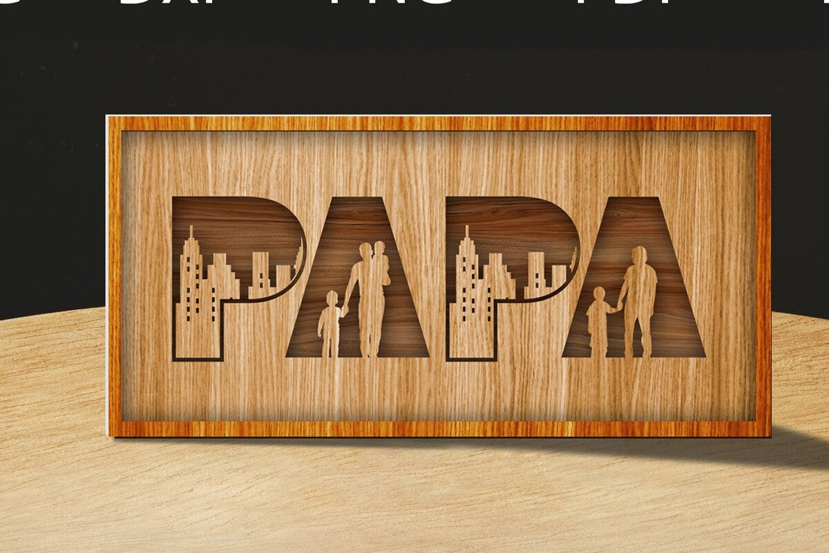 Intra απο ξύλο plywood  Χρώμα wenge 3mm-4mm πάχος - κοπής με λέιζερ για τη γιορτή του πατέρα Δίασταση 20x20 cm INTRAFABR-29287509