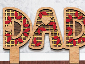 Intra απο ξύλο plywood  Χρώμα wenge 3mm-4mm πάχος - Ημέρα του πατέρα Sign Dad Δίασταση 30x20 cm INTRAFABR-97171634 - Image 1