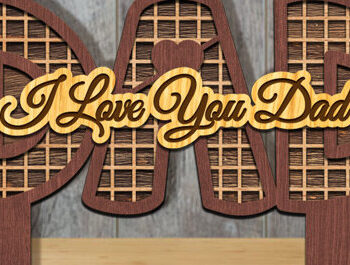 Intra απο ξύλο plywood  Χρώμα wenge 3mm-4mm πάχος - Ημέρα του πατέρα Sign Dad Δίασταση 30x20 cm INTRAFABR-97171518 - Image 3