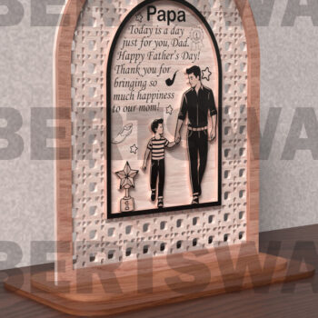 Intra απο ξύλο plywood  Χρώμα wenge 3mm-4mm πάχος - Πινακίδα με στρώσεις για την Ημέρα του Πατέρα Δίασταση 20x20 cm INTRAFABR-97171324 - Image 1