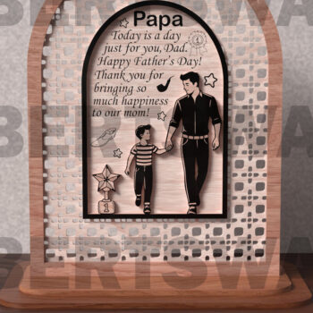 Intra απο ξύλο plywood  Χρώμα wenge 3mm-4mm πάχος - Πινακίδα με στρώσεις για την Ημέρα του Πατέρα Δίασταση 20x20 cm INTRAFABR-97171324 - Image 2