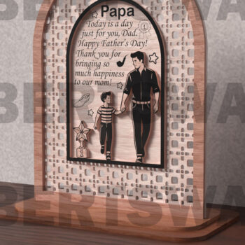 Intra απο ξύλο plywood  Χρώμα wenge 3mm-4mm πάχος - Πινακίδα με στρώσεις για την Ημέρα του Πατέρα Δίασταση 20x20 cm INTRAFABR-97171324 - Image 3