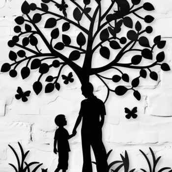 Intra απο ξύλο plywood Χρώμα wenge 3mm-4mm πάχος - περικοπής για τη γιορτή του πατέρα Dad Tree Δίασταση 4x4 cm INTRAFABR-119208315 - Image 1