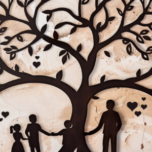 Intra απο ξύλο plywood  Χρώμα wenge 3mm-4mm πάχος - περικοπής για τη γιορτή του πατέρα Dad Tree Δίασταση 4x4 cm INTRAFABR-97171487