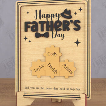 Intra απο ξύλο plywood Χρώμα wenge 3mm-4mm πάχος - Ημέρα του πατέρα Οικογενειακά σημάδια κοπής με λέιζερ |CNC Δίασταση 30x20 cm INTRAFABR-74858257 - Image 1