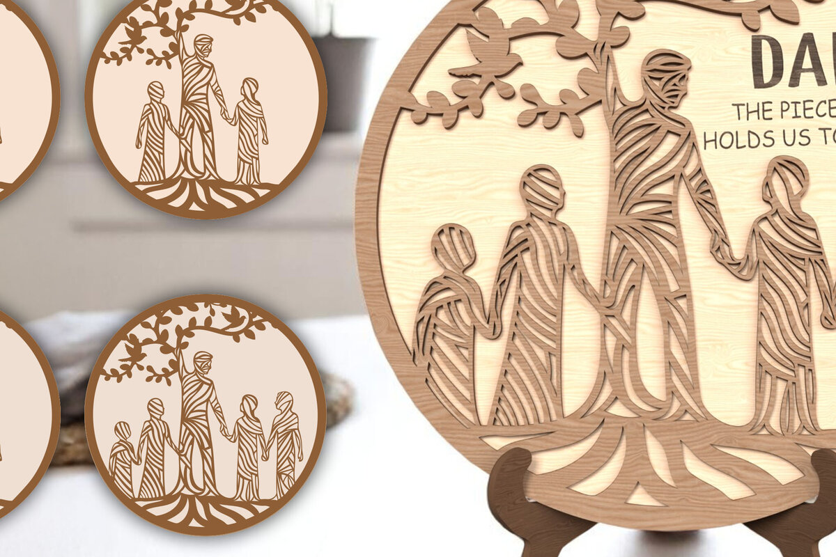 Intra απο ξύλο plywood  Χρώμα wenge 3mm-4mm πάχος - Σημάδι για την Ημέρα του Πατέρα Δίασταση 30x20 cm INTRAFABR-26101490