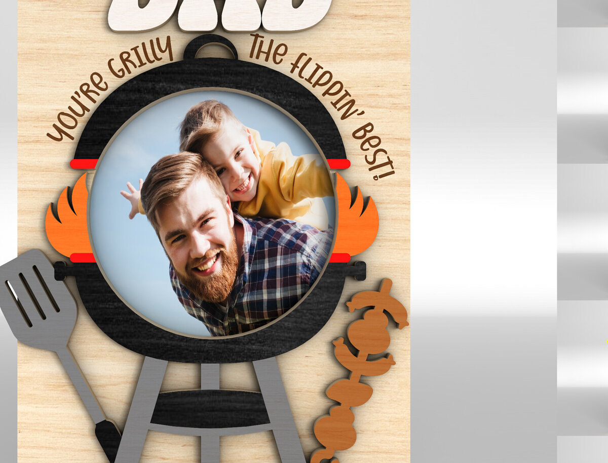 Intra απο ξύλο plywood  Χρώμα wenge 3mm-4mm πάχος - Κορνίζα φωτογραφιών με μαγνήτη ψυγείου για τη γιορτή του πατέρα Δίασταση 20x25 cm INTRAFABR-115700577