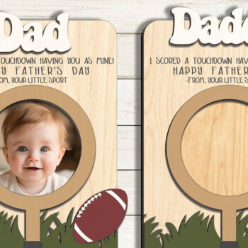 Intra απο ξύλο plywood  Χρώμα wenge 3mm-4mm πάχος - Κορνίζα φωτογραφιών με μαγνήτη ψυγείου για τη γιορτή του πατέρα Δίασταση 20x25 cm INTRAFABR-120635399 - Image 2