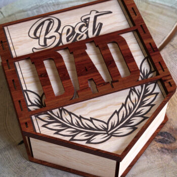 Intra απο ξύλο plywood  Χρώμα wenge 3mm-4mm πάχος - Πακέτο συσκευασίας δώρου για την ημέρα του πατέρα | Κουτί αποθήκευσης Δίασταση 15x15 cm INTRAFABR-118961746 - Image 6