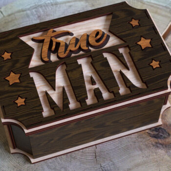 Intra απο ξύλο plywood  Χρώμα wenge 3mm-4mm πάχος - Πακέτο συσκευασίας δώρου για την ημέρα του πατέρα | Κουτί αποθήκευσης Δίασταση 15x15 cm INTRAFABR-118961746 - Image 7