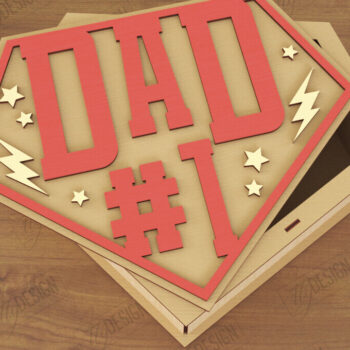 Intra απο ξύλο plywood  Χρώμα wenge 3mm-4mm πάχος - Κουτί δώρου για τη γιορτή του πατέρα | Ο μπαμπάς Νούμερο ένα Δίασταση 15x15 cm INTRAFABR-118961769 - Image 1