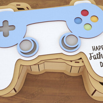 Intra απο ξύλο plywood Χρώμα wenge 3mm-4mm πάχος - Κουτί δώρου για την Ημέρα του Πατέρα σε σχήμα Παιχνιδιού Δίασταση 15x15 cm INTRAFABR-118961812 - Image 1