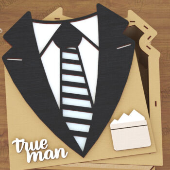 Intra απο ξύλο plywood Χρώμα wenge 3mm-4mm πάχος - Κουτί δώρου για την ημέρα του πατέρα |True Man Δίασταση 15x15 cm INTRAFABR-118961892 - Image 1