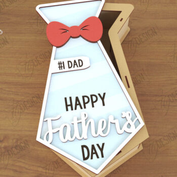 Intra απο ξύλο plywood  Χρώμα wenge 3mm-4mm πάχος - Κουτί δώρου για τη γιορτή του πατέρα | Κουτί σε σχήμα γραβάτας Δίασταση 15x15 cm INTRAFABR-115737176 - Image 1