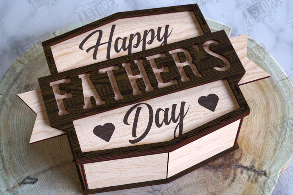 Intra απο ξύλο plywood  Χρώμα wenge 3mm-4mm πάχος - Κουτί δώρου για τη γιορτή του πατέρα | Ξύλινο κουτί δώρου Δίασταση 15x15 cm INTRAFABR-99144553