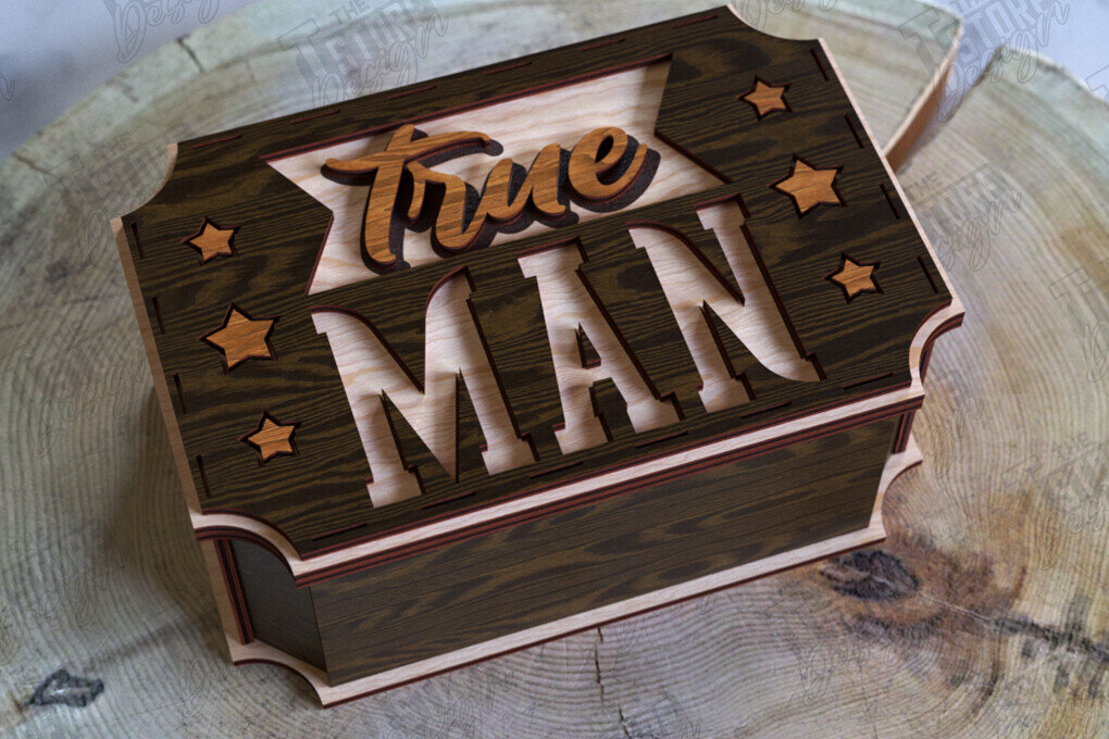 Intra απο ξύλο plywood  Χρώμα wenge 3mm-4mm πάχος - Κουτί δώρου για τη γιορτή του πατέρα | Ξύλινο κουτί δώρου Δίασταση 15x15 cm INTRAFABR-99144625