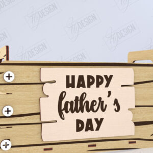 Intra απο ξύλο plywood  Χρώμα wenge 3mm-4mm πάχος - Κουτί δώρου για τη γιορτή του πατέρα | Ξύλινο κουτί δώρου Δίασταση 15x15 cm INTRAFABR-99194305